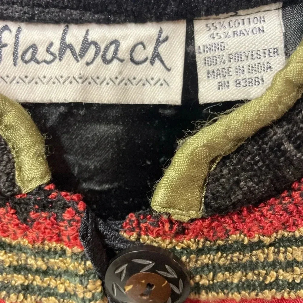 Flashback Front Button Jacket Black Rust - Picture 2 of 7